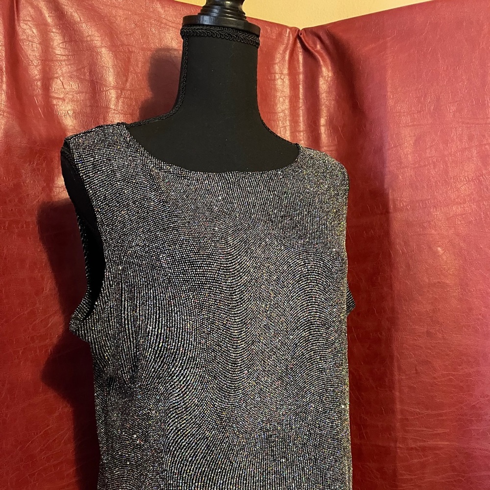 MSK Top Black w/colored sparkles
